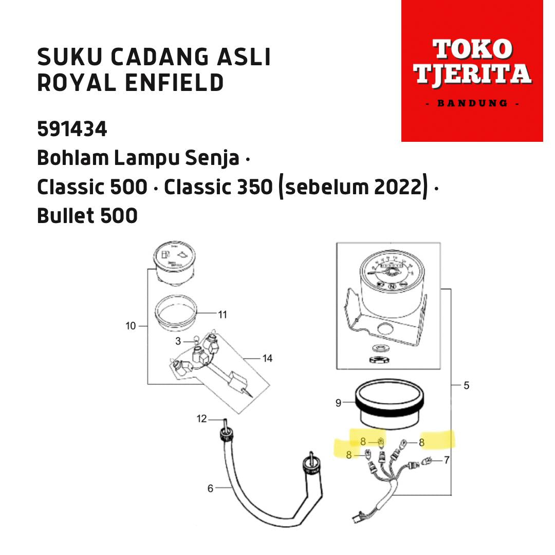 Bohlam Lampu Senja (1 Buah) Speedometer Classic 591434 - Royal Enfield