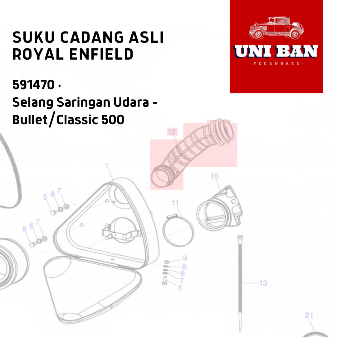 Selang Saringan / Filter Udara 591470/B - Royal Enfield ASLI
