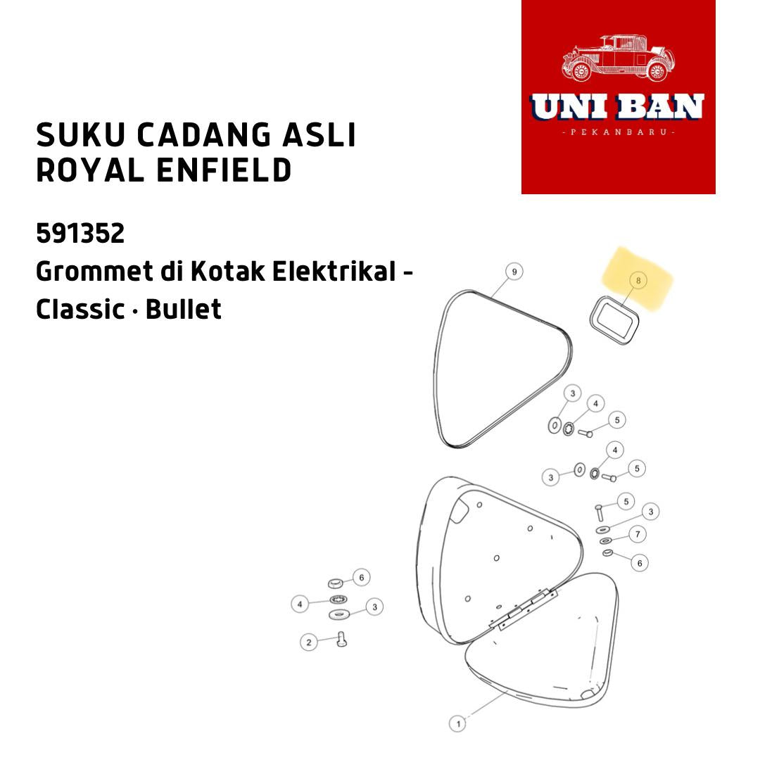 Grommet Kotak Elektrikal Bullet Classic 591352 - Royal Enfield ASLI
