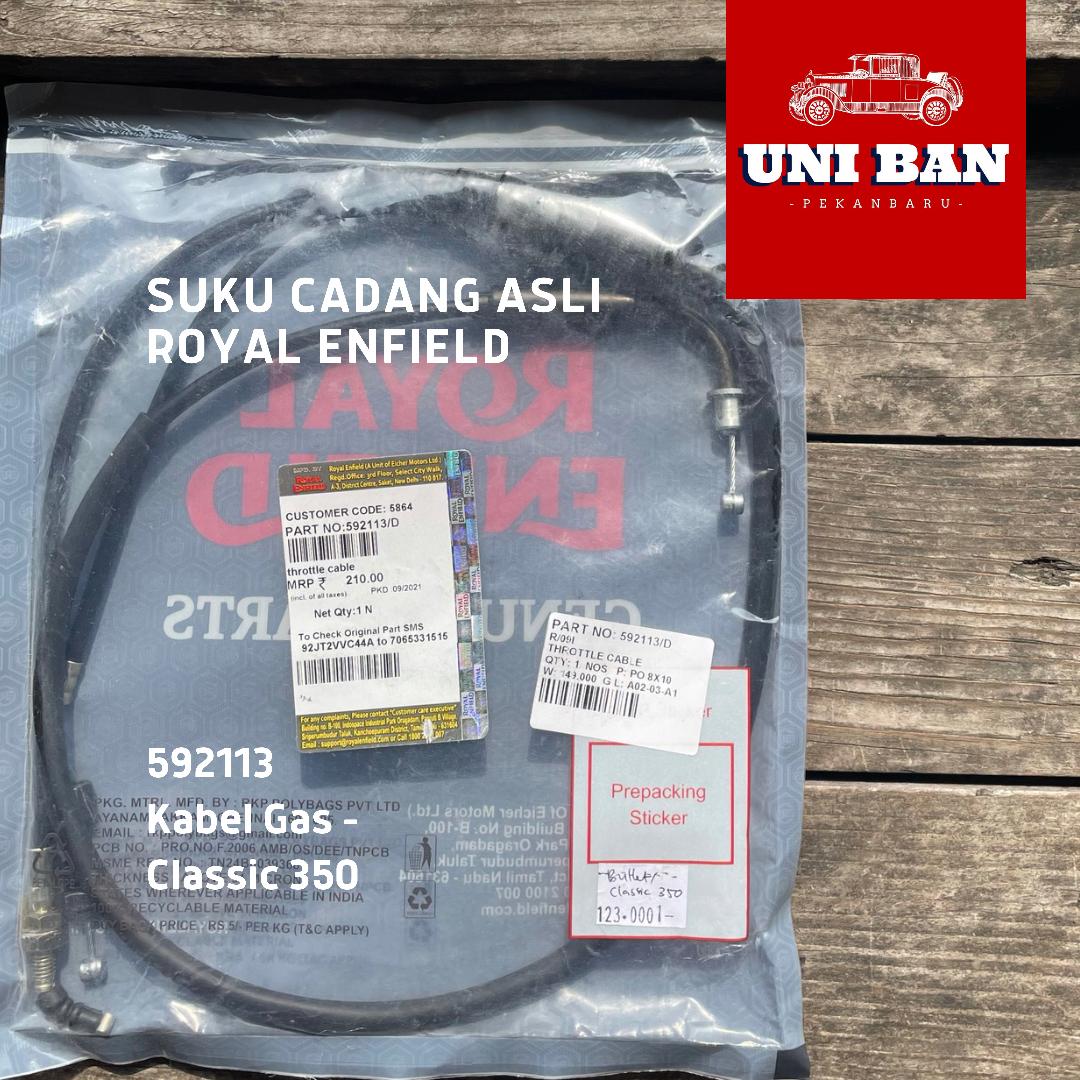 Kabel Gas Classic Bullet 350 UCE Karburator 592113 - Royal Enfield ASLI