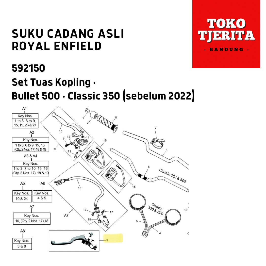 Set Tuas Kopling Bullet 500 Classic 350 592150 Royal Enfield ASLI