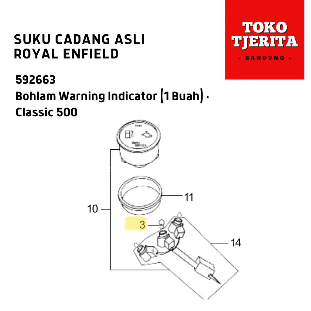 Bohlam (1 Buah) Warning Indicator Classic 500 592663 Royal Enfield