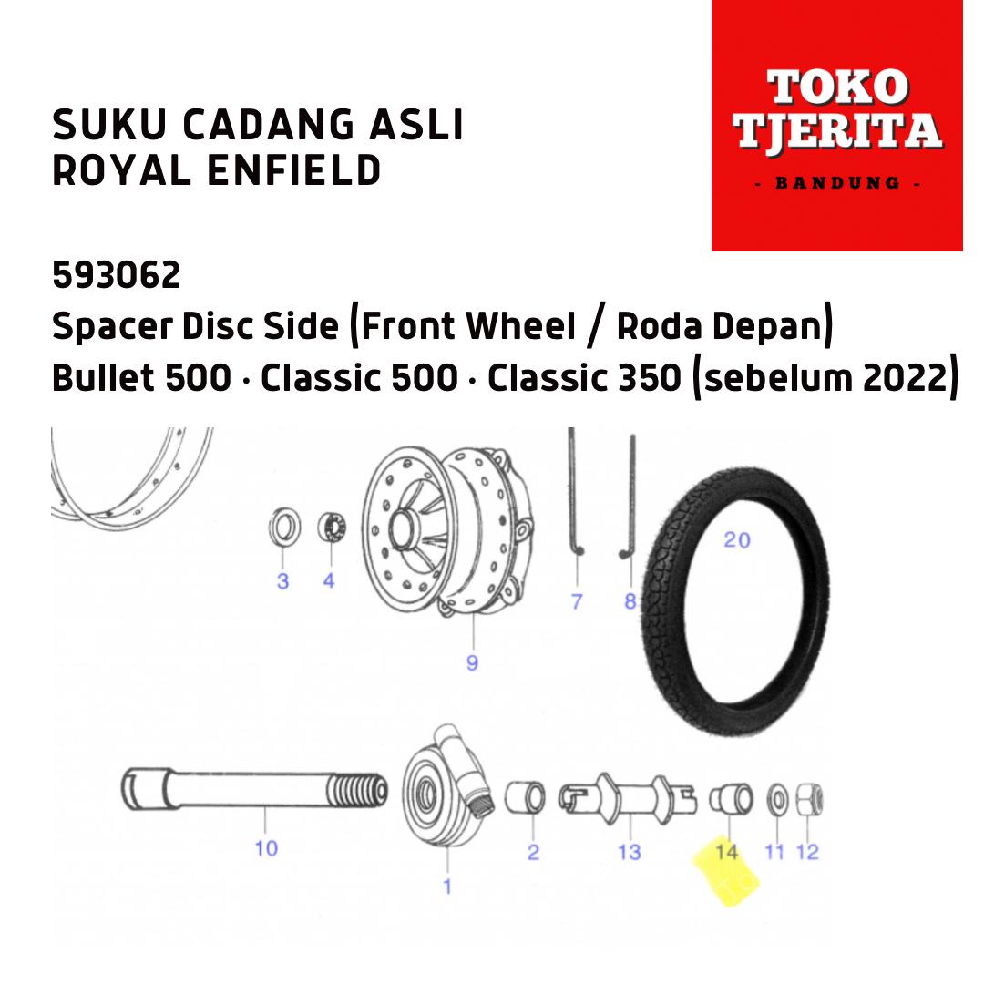 Spacer Disc Side Roda Depan (1 Buah) Classic 500 Continental GT 535 593062 - Royal Enfield ASLI