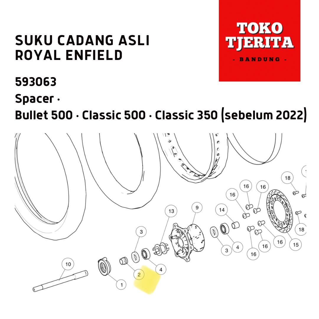 Spacer di Roda Depan Classic Bullet 500 593063 - Royal Enfield ASLI