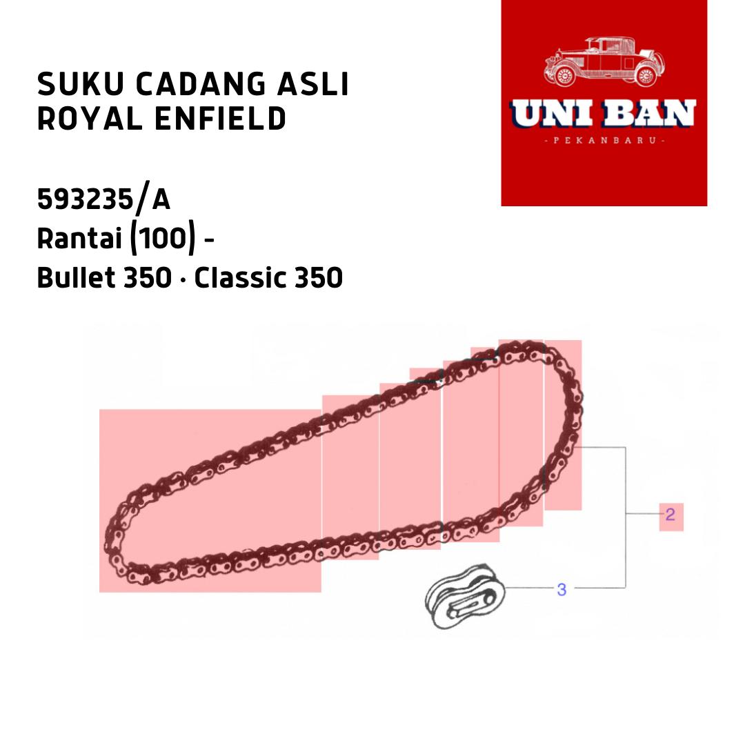Rantai Belakang (100) Classic Bullet 350 593235 - Royal Enfield ASLI