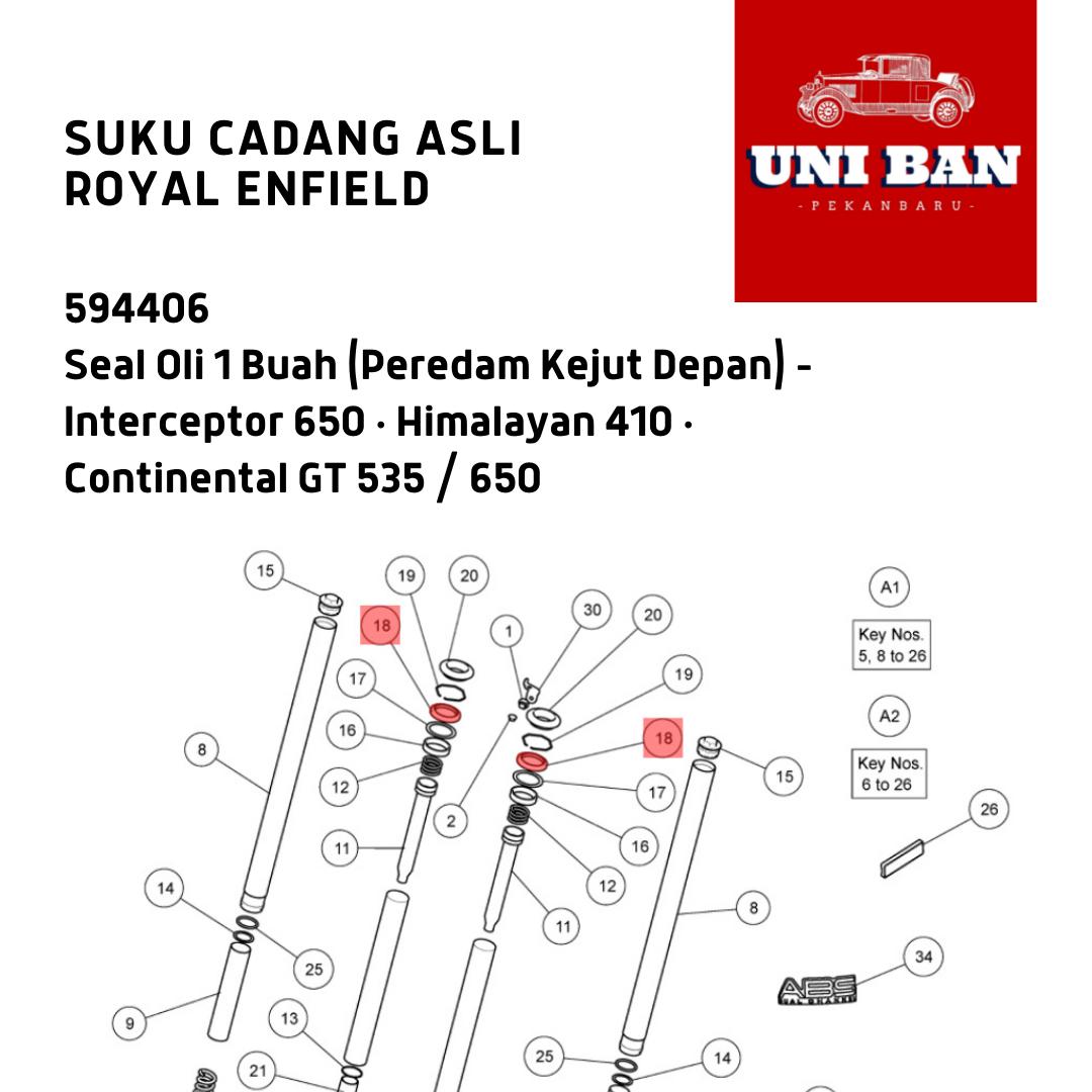 Seal Oli 1 Buah Interceptor Himalayan 594406 Royal Enfield ASLI