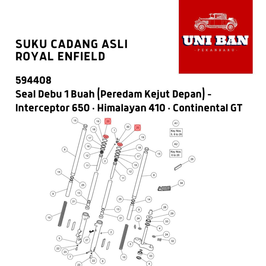 Seal Debu 1 Buah Interceptor Himalayan 594408 Royal Enfield ASLI