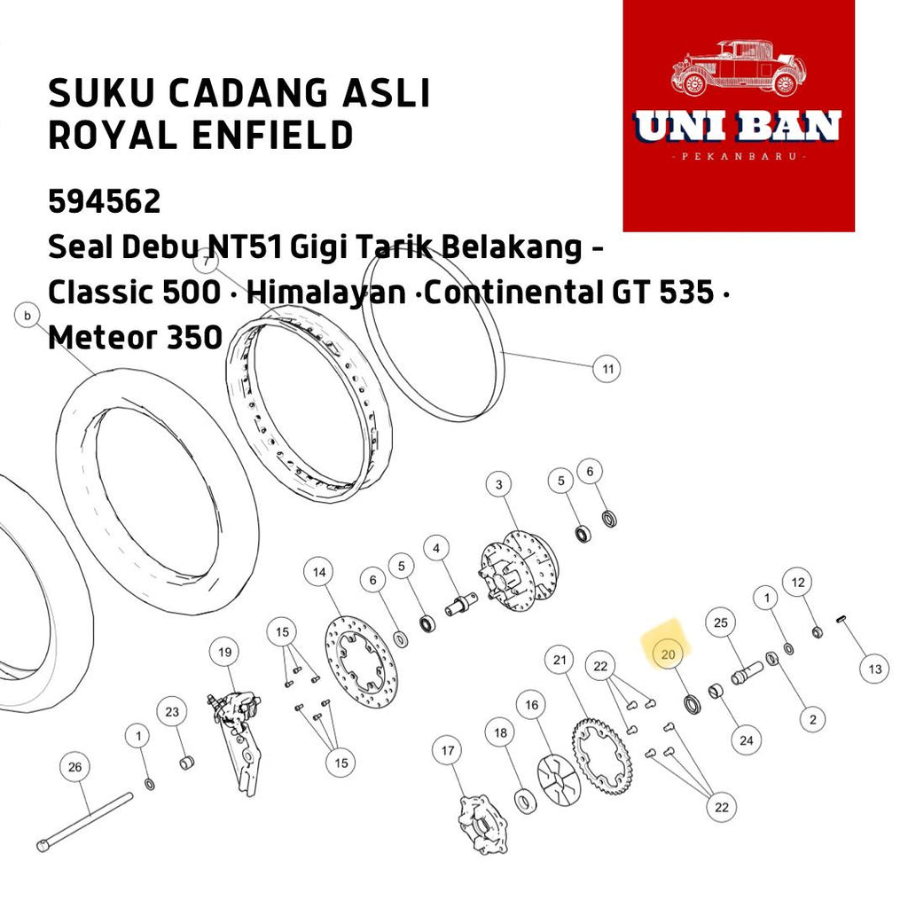 Seal Debu NT51 Classic 500 Himalayan GT 535 594562 Royal Enfield ASLI