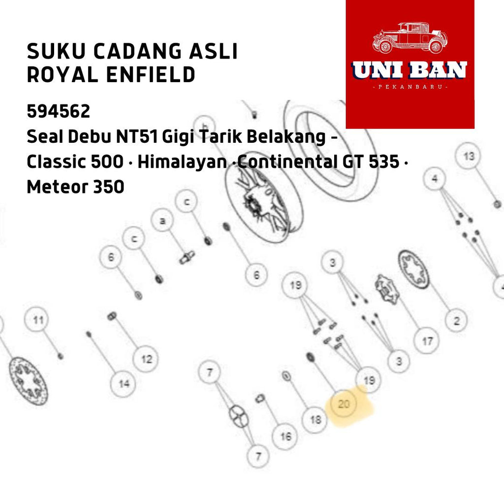 Seal Debu NT51 Classic 500 Himalayan GT 535 594562 Royal Enfield ASLI