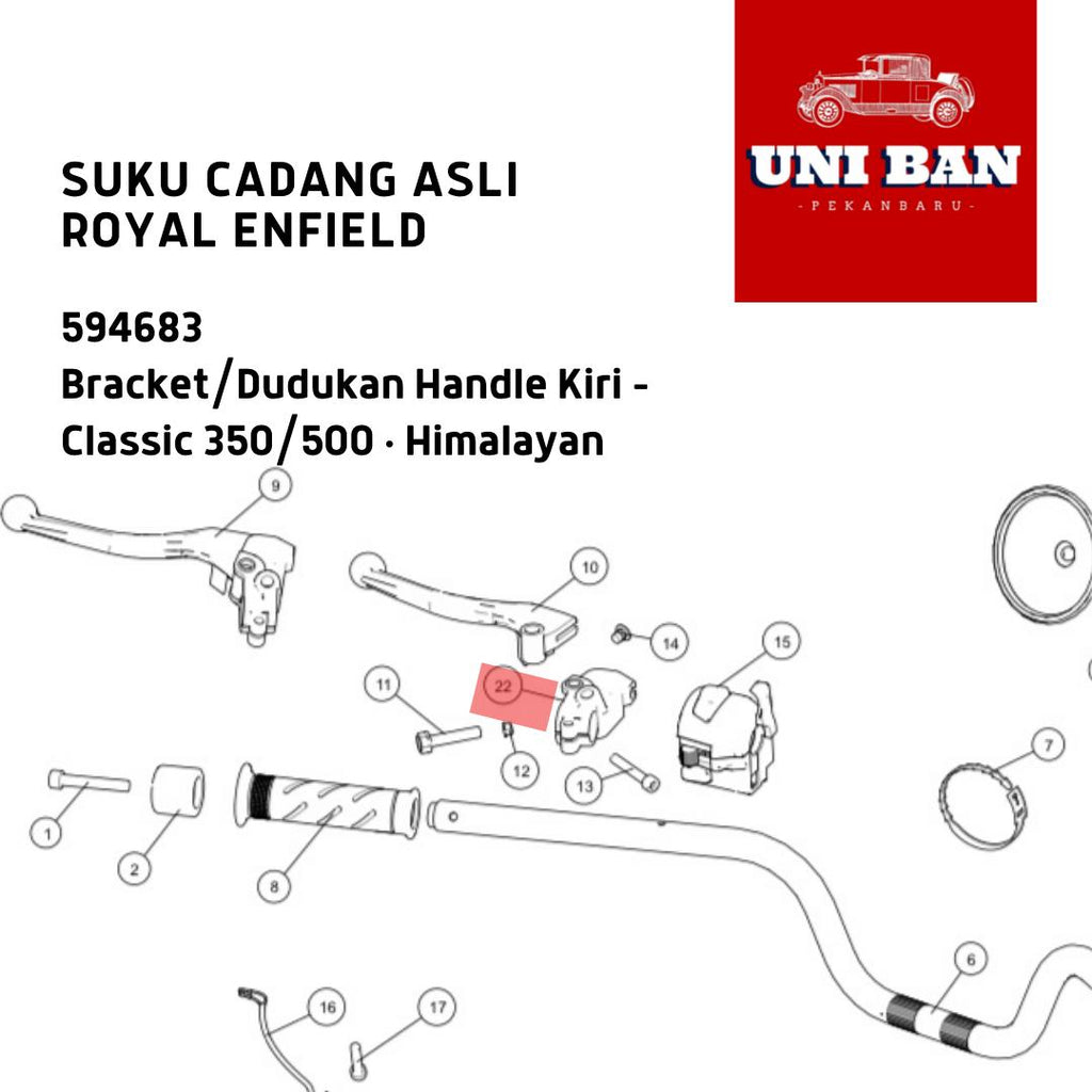 Bracket Handle Kiri Classic Himalayan 594683 - Royal Enfield ASLI