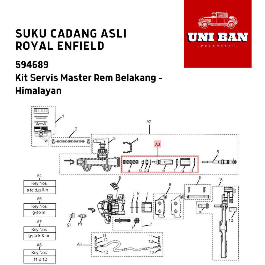 Kit Servis Master Rem Belakang Himalayan 594689 - Royal Enfield ASLI