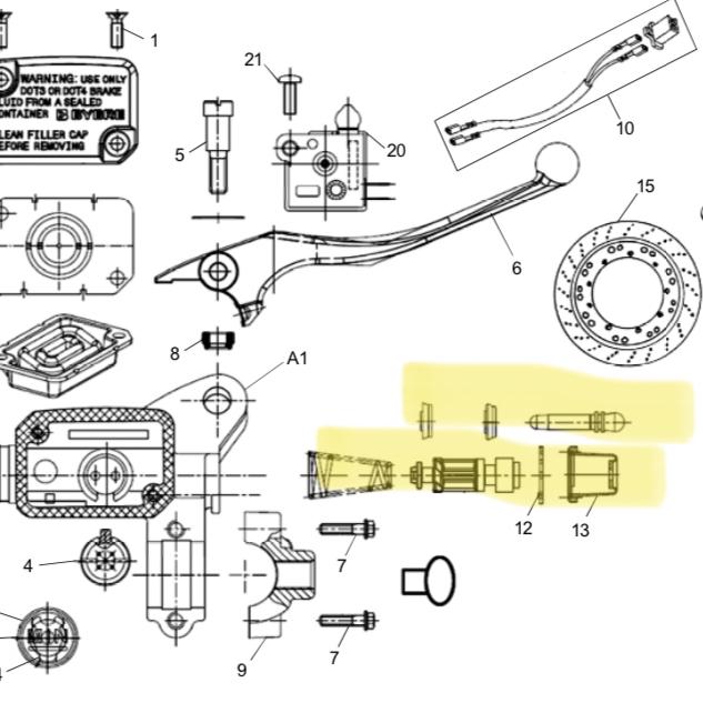 Kit Master Rem Depan 594705 Classic 350 Karburator Classic 500 BSIV Master Rem Tipe BBI (untuk kaliper 1 pin)- Royal Enfield ASLI
