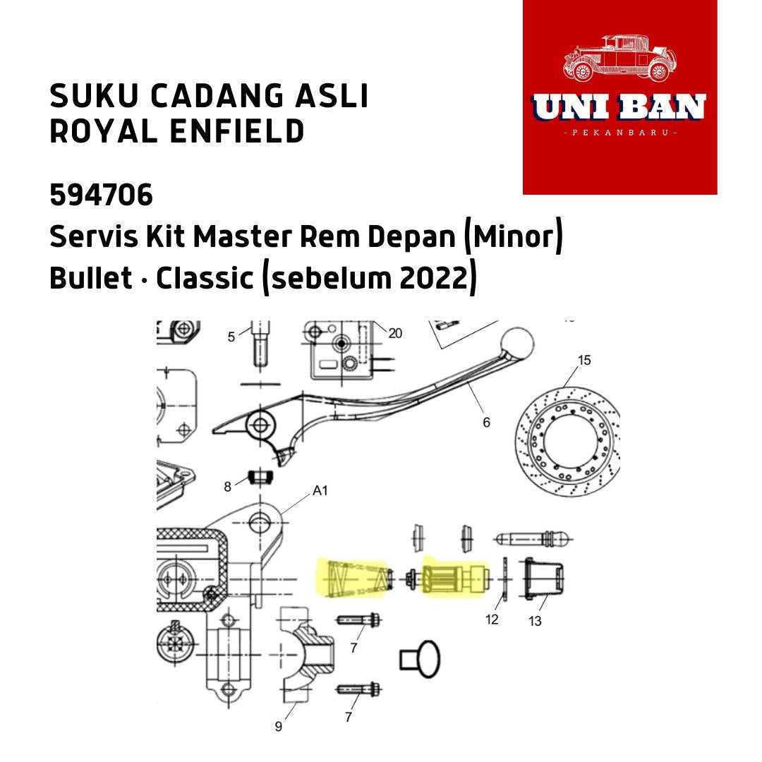 Kit Servis Minor Master Rem Depan Classic 594706 Royal Enfield ASLI