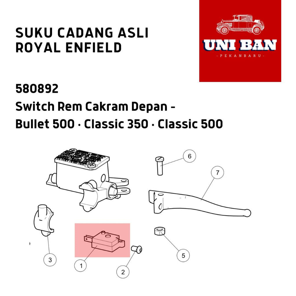 Switch Rem Cakram Depan 580892 / 594710 Classic - Royal Enfield ASLI