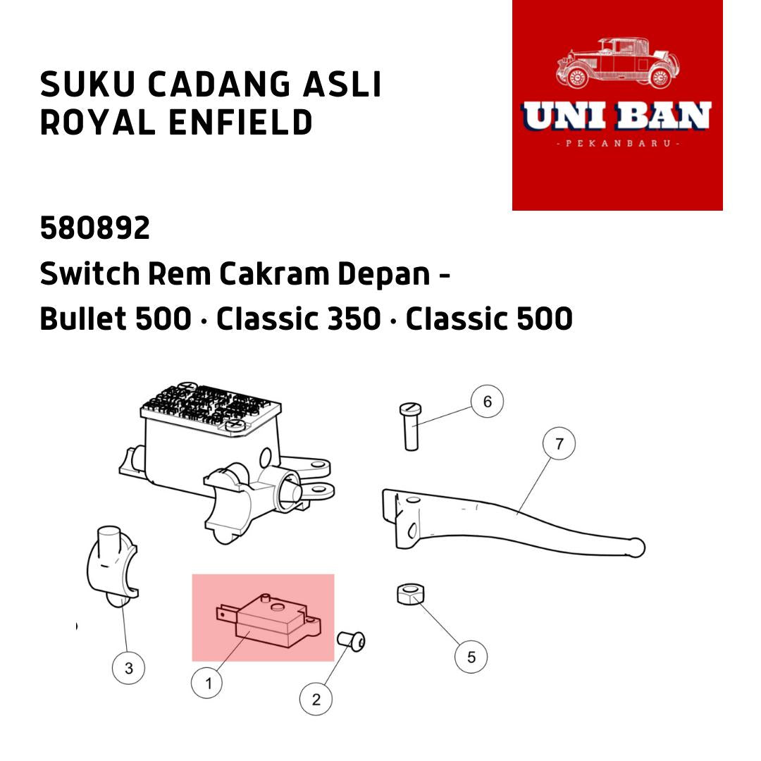 Switch Rem Cakram Depan 580892 / 594710 Classic - Royal Enfield ASLI
