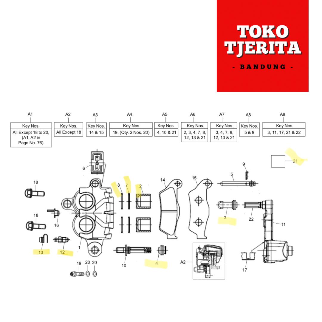 Kit Servis Kaliper Depan Classic 500 Euro 4 594713 Royal Enfield ASLI