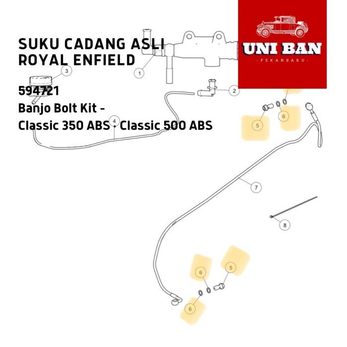 Set Baut Master Rem Belakang Classic 500 594721 Royal Enfield ASLI