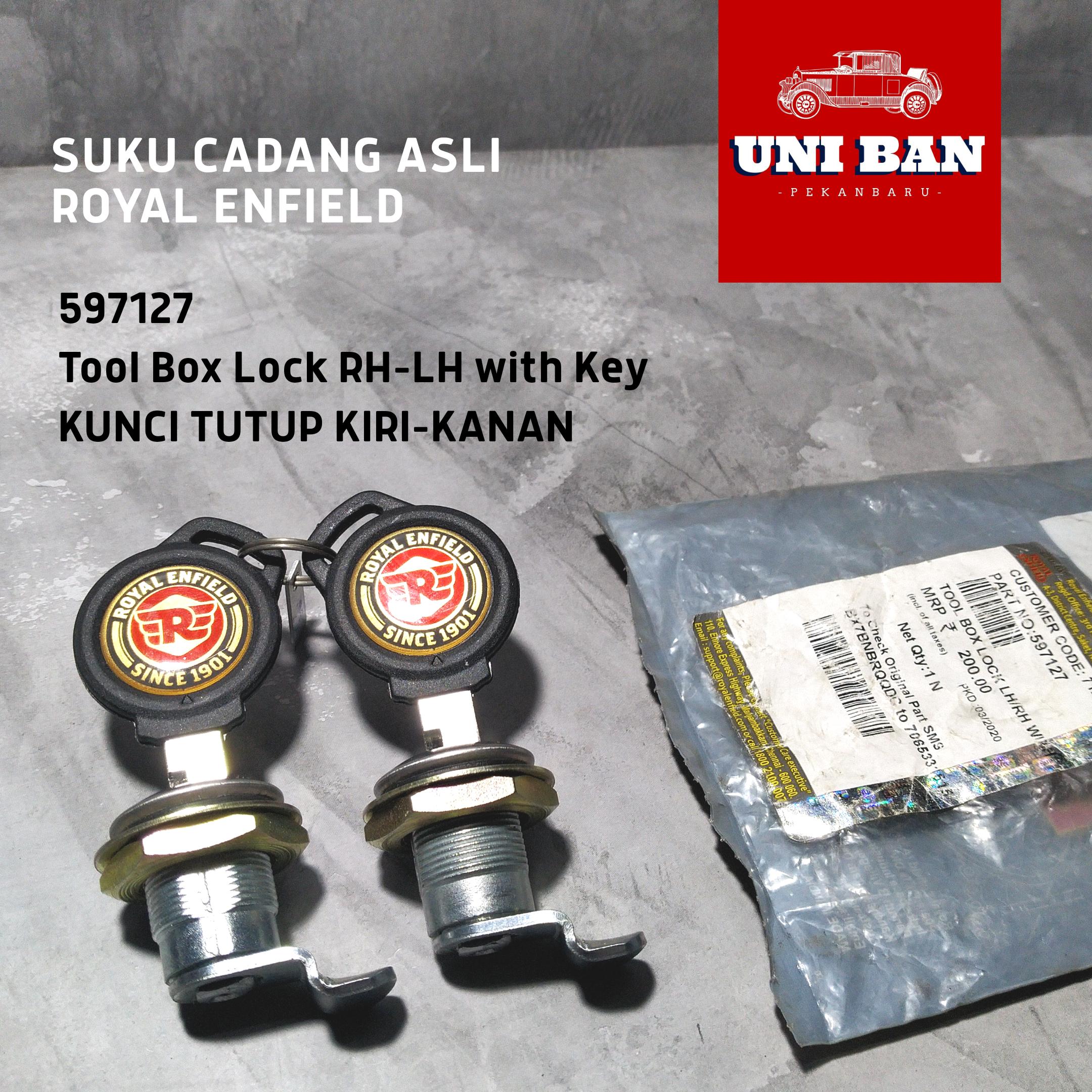 597127 Kunci Tutup Kiri Kanan Asli Royal Enfield / Tool Box Lock RH/LH