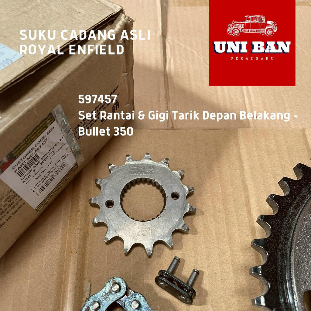 Rantai dan Gigi Tarik Depan Belakang Bullet 350 597457 - Royal Enfield