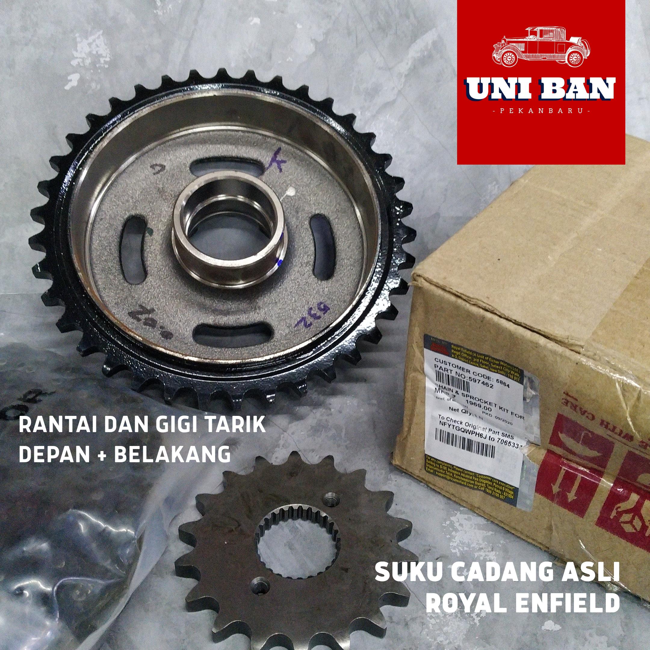 Rantai & Gigi Tarik Depan Belakang 597462 Chain & Sprocket Kit Classic 500 - Royal Enfield ASLI