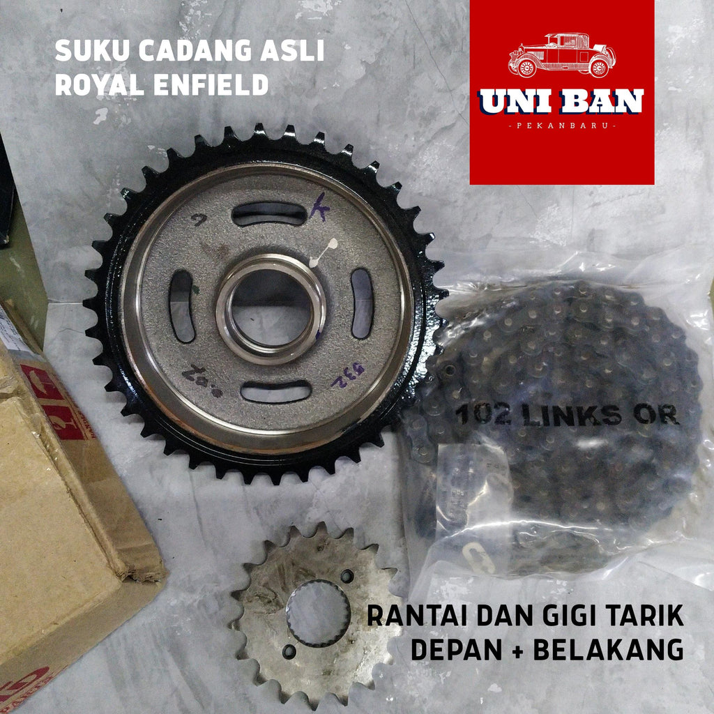 Rantai & Gigi Tarik Depan Belakang 597462 Chain & Sprocket Kit Classic 500 - Royal Enfield ASLI