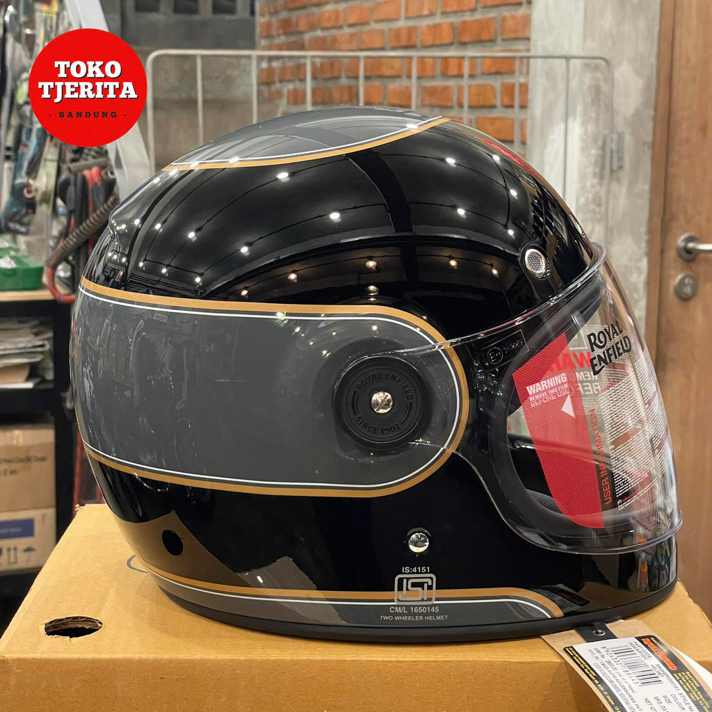Helm Full Face Hitam Abu-abu Kilap RRGHEP0000141 - Royal Enfield ASLI