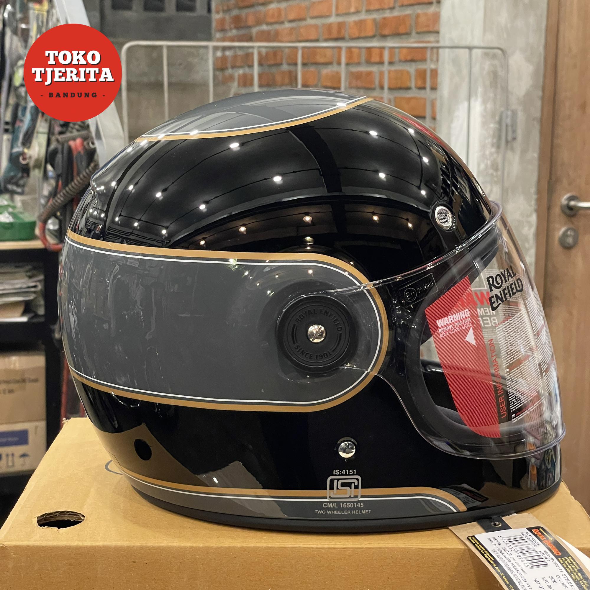 Helm Full Face Hitam Abu-abu Kilap RRGHEP0000141 - Royal Enfield ASLI