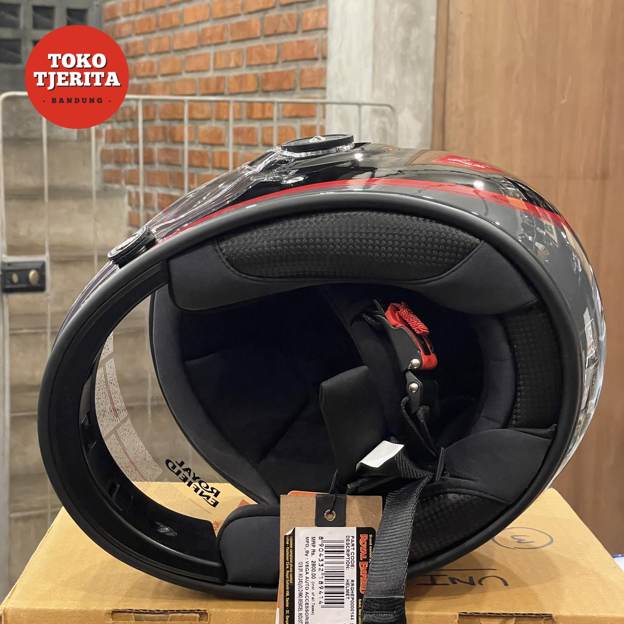 Helm Full Face Hitam Abu-Abu Merah RRGHEP0000144 - Royal Enfield ASLI