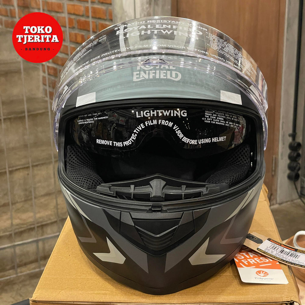 Helm Full Face Hitam Abu-abu Dof RRGHEP000436 - Royal Enfield ASLI