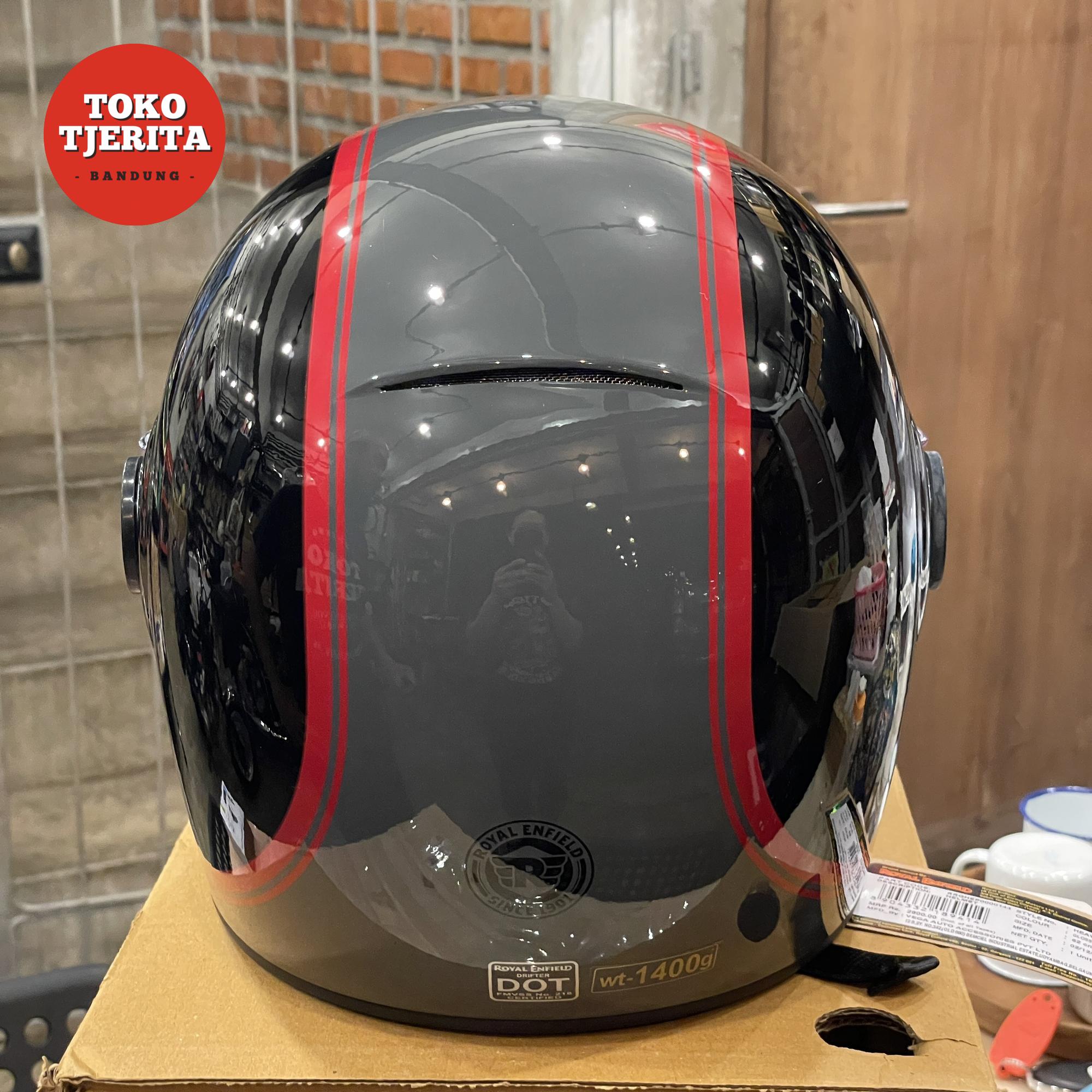 Helm Full Face Hitam Abu-Abu Merah RRGHEP0000144 - Royal Enfield ASLI