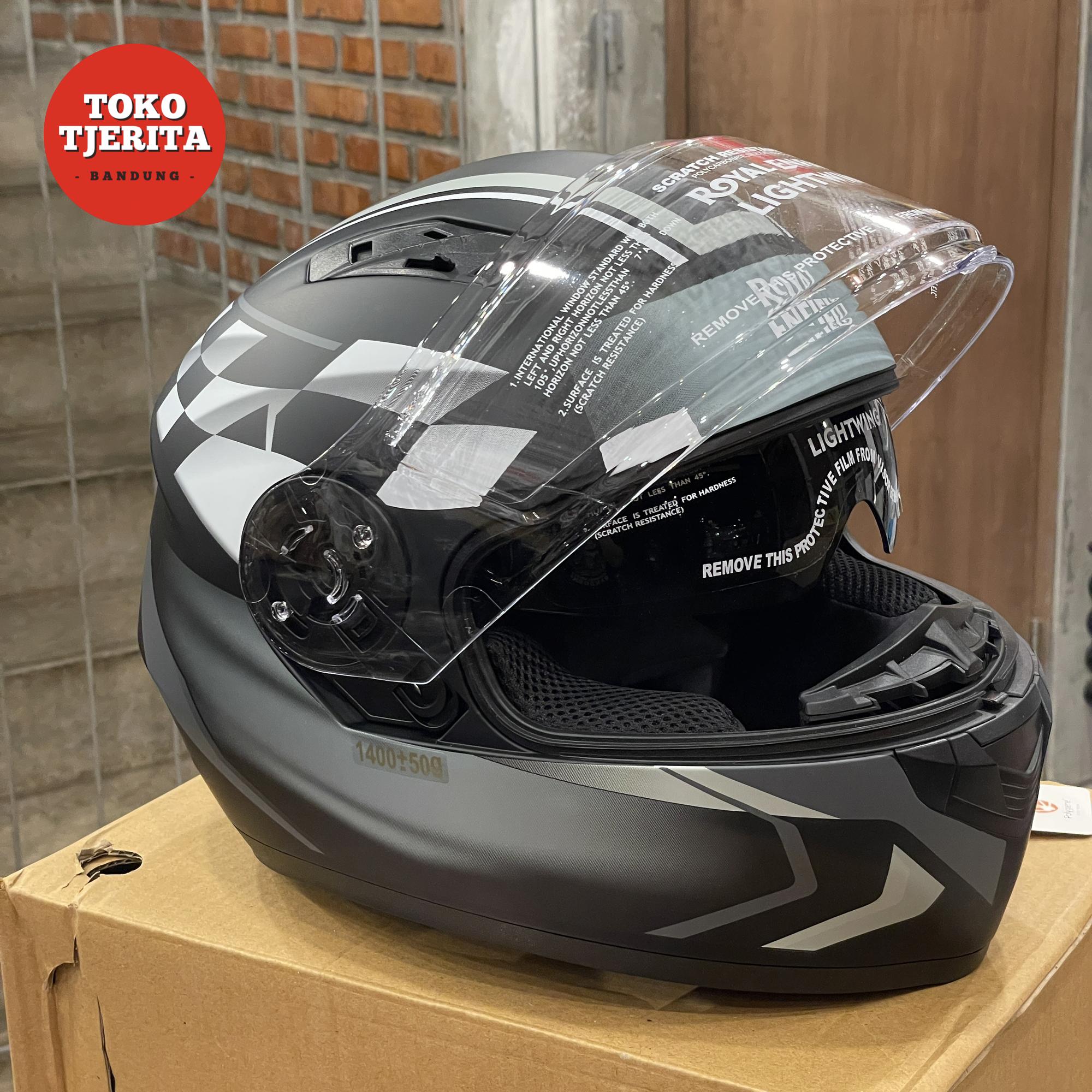 Helm Full Face Hitam Abu-abu Dof RRGHEP000436 - Royal Enfield ASLI