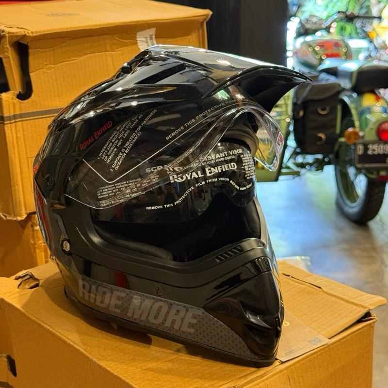 Helm Full Face Throttle DS Kinetic XL BESAR RRGHEA241278 Hitam Kilap - Royal Enfield ASLI