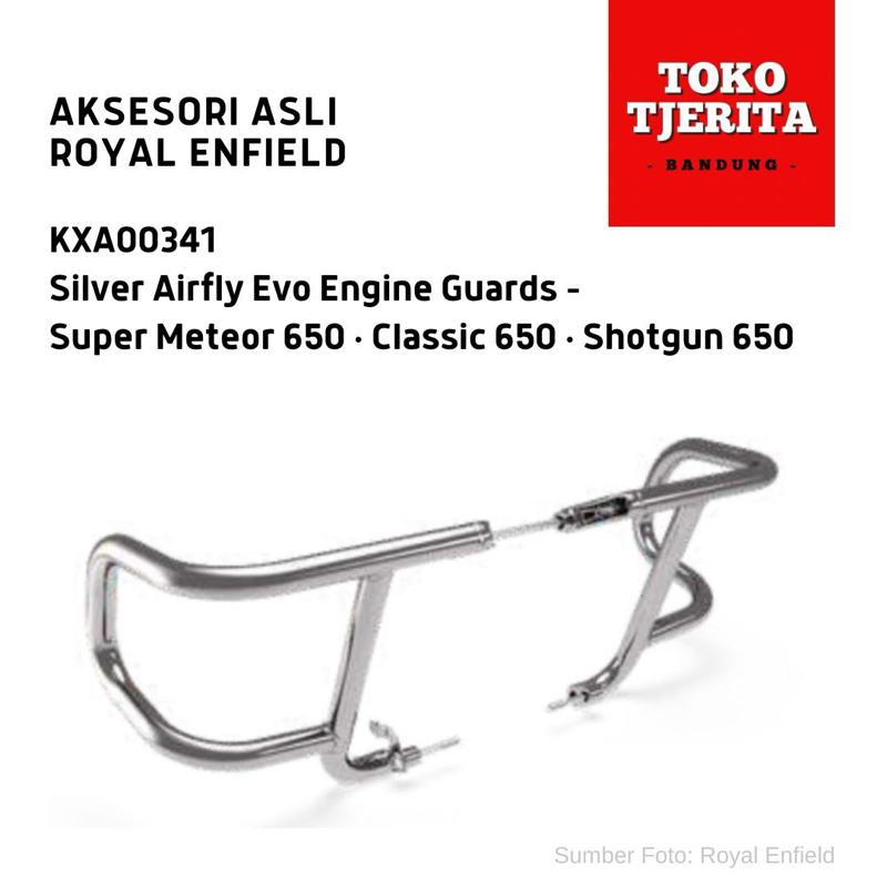 Silver Airfly Evo Engine Guards KXA00341 Classic 650 Super Meteor Shotgun - Royal Enfield ASLI