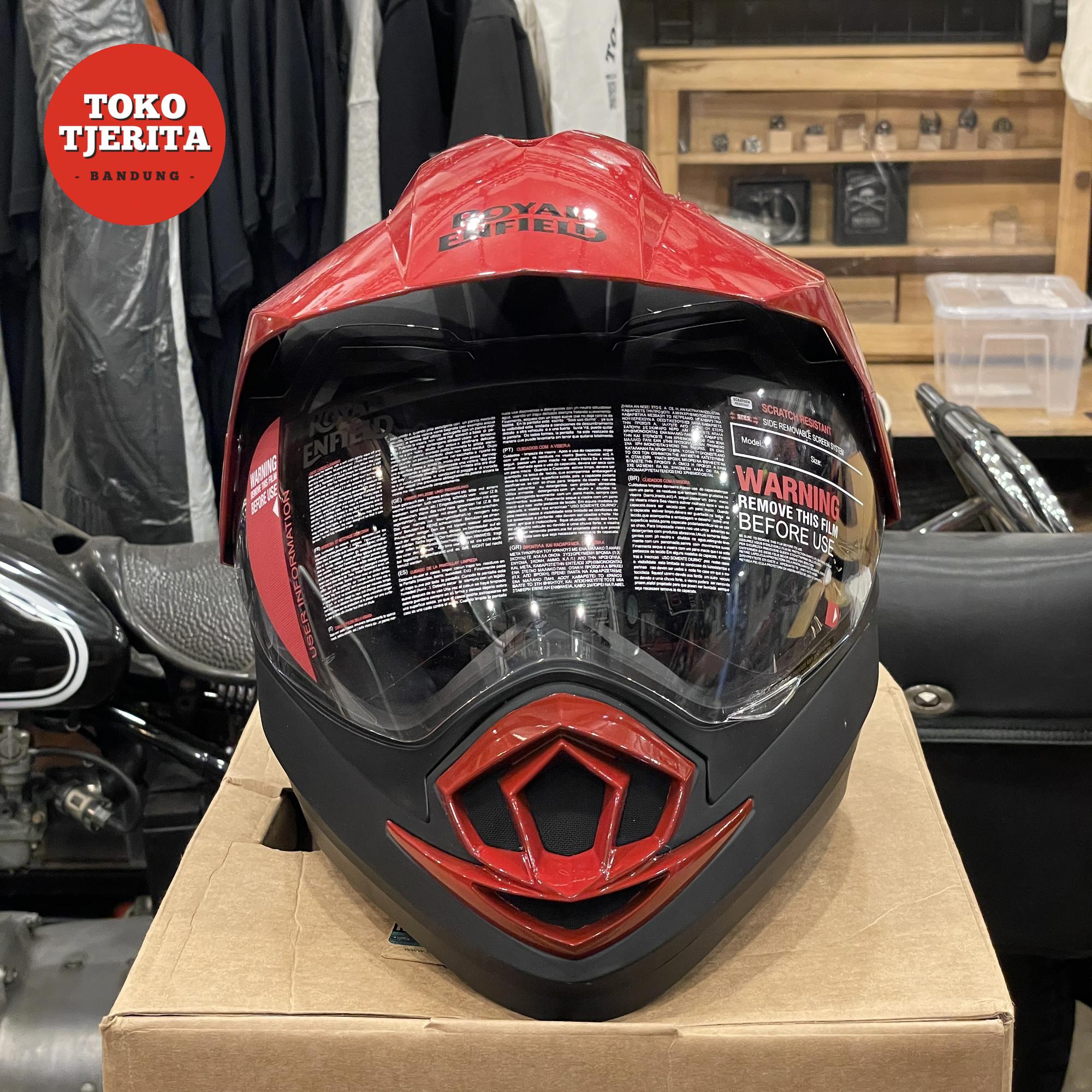 Helm Full Face Escapade Hitam Merah RRGHEP000379 XL 60cm Royal Enfield