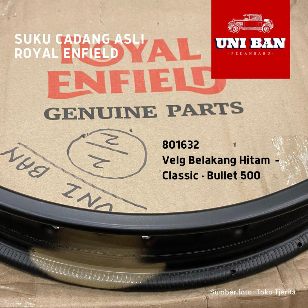 Velg Belakang Hitam 2,5 x 18" H 40 Classic 801632 - Royal Enfield ASLI