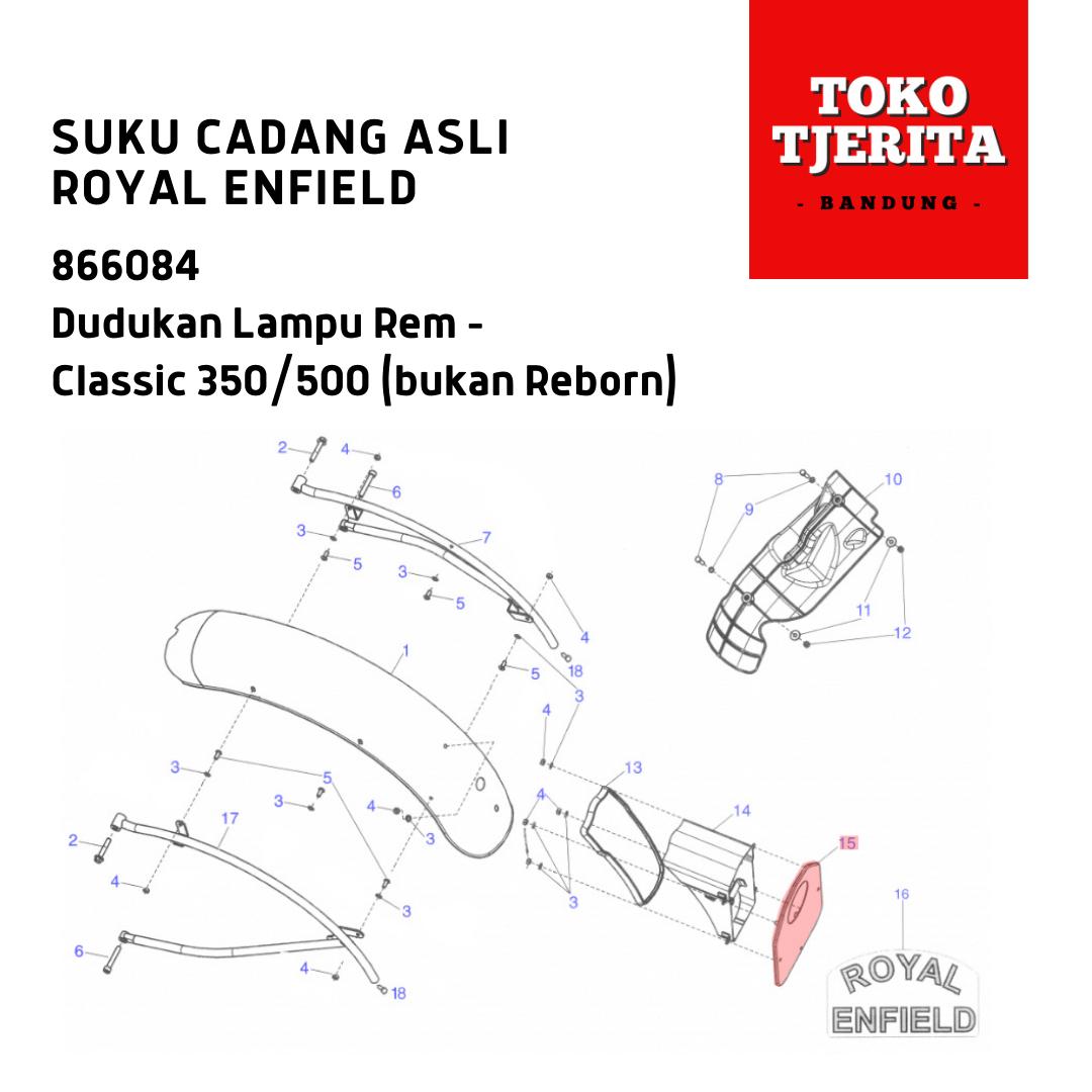 Dudukan Lampu Rem Classic 350 500 866084 - Royal Enfield ASLI