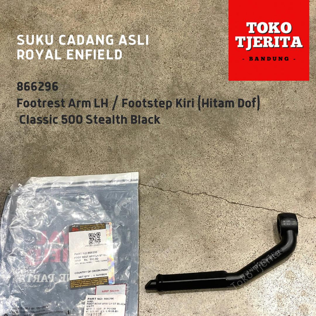 Footrest Arm Footstep Kiri Hitam Dof Classic 500 Stealth Black 866296 - Royal Enfield ASLI