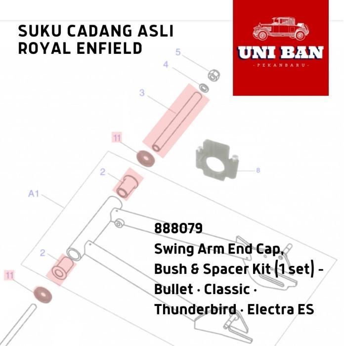 Swing Arm End Cap Bush Spacer Kit Classic 888079 Royal Enfield ASLI