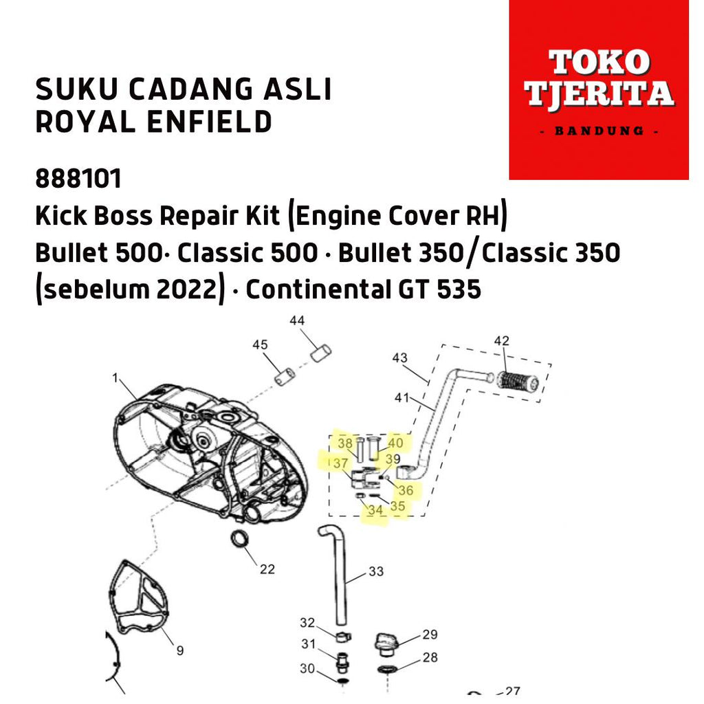 Kit Servis Kick Boss Bullet Classic GT 535 888101 - Royal Enfield ASLI