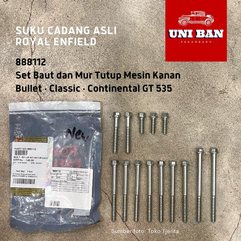 Set Baut Mur Tutup Kanan Classic Bullet GT 535 888112 - Royal Enfield