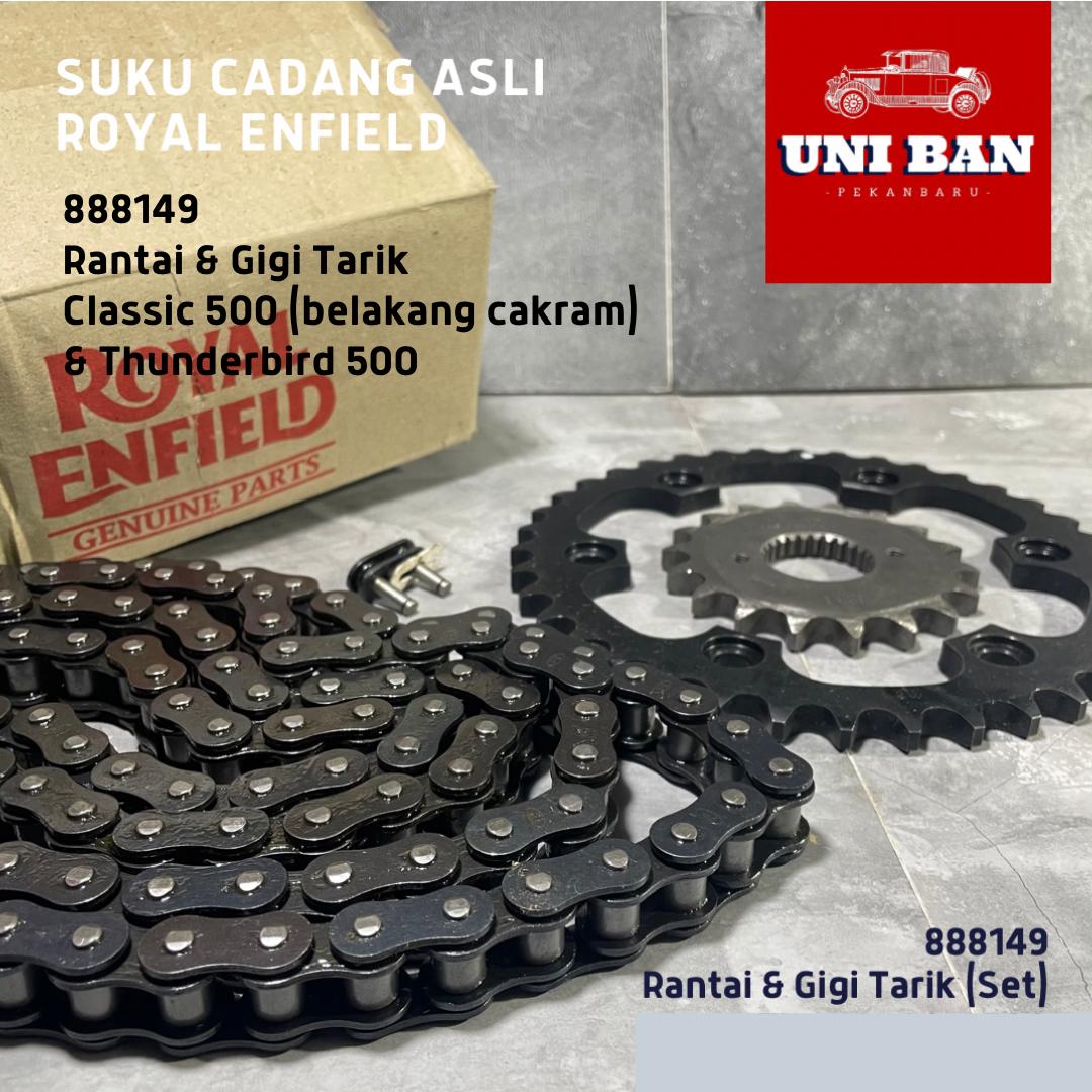 Set Rantai dan Gigi Tarik 888149 Classic 500 Belakang Cakram - Royal Enfield ASLI