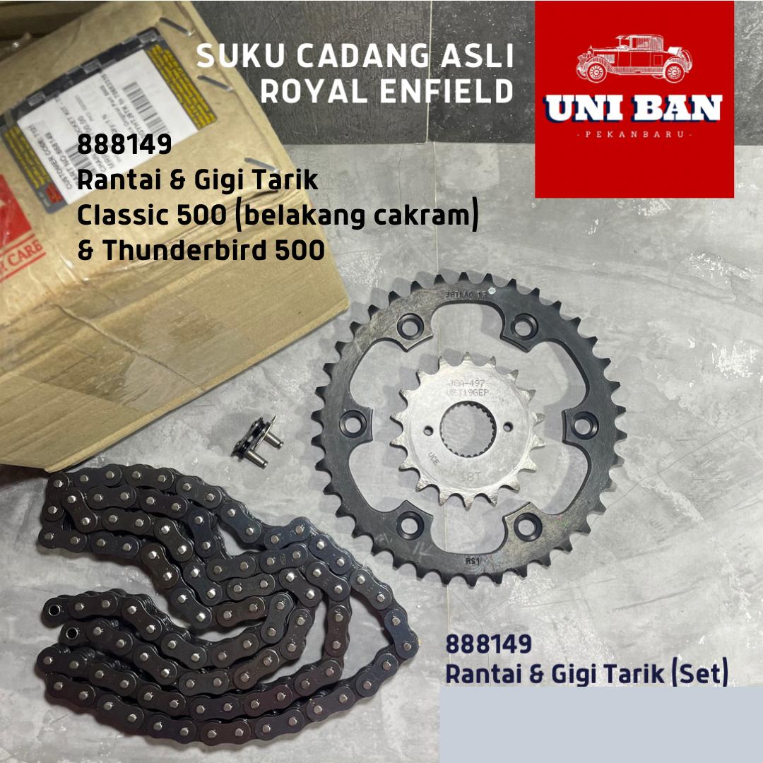 Set Rantai dan Gigi Tarik 888149 Classic 500 Belakang Cakram - Royal Enfield ASLI