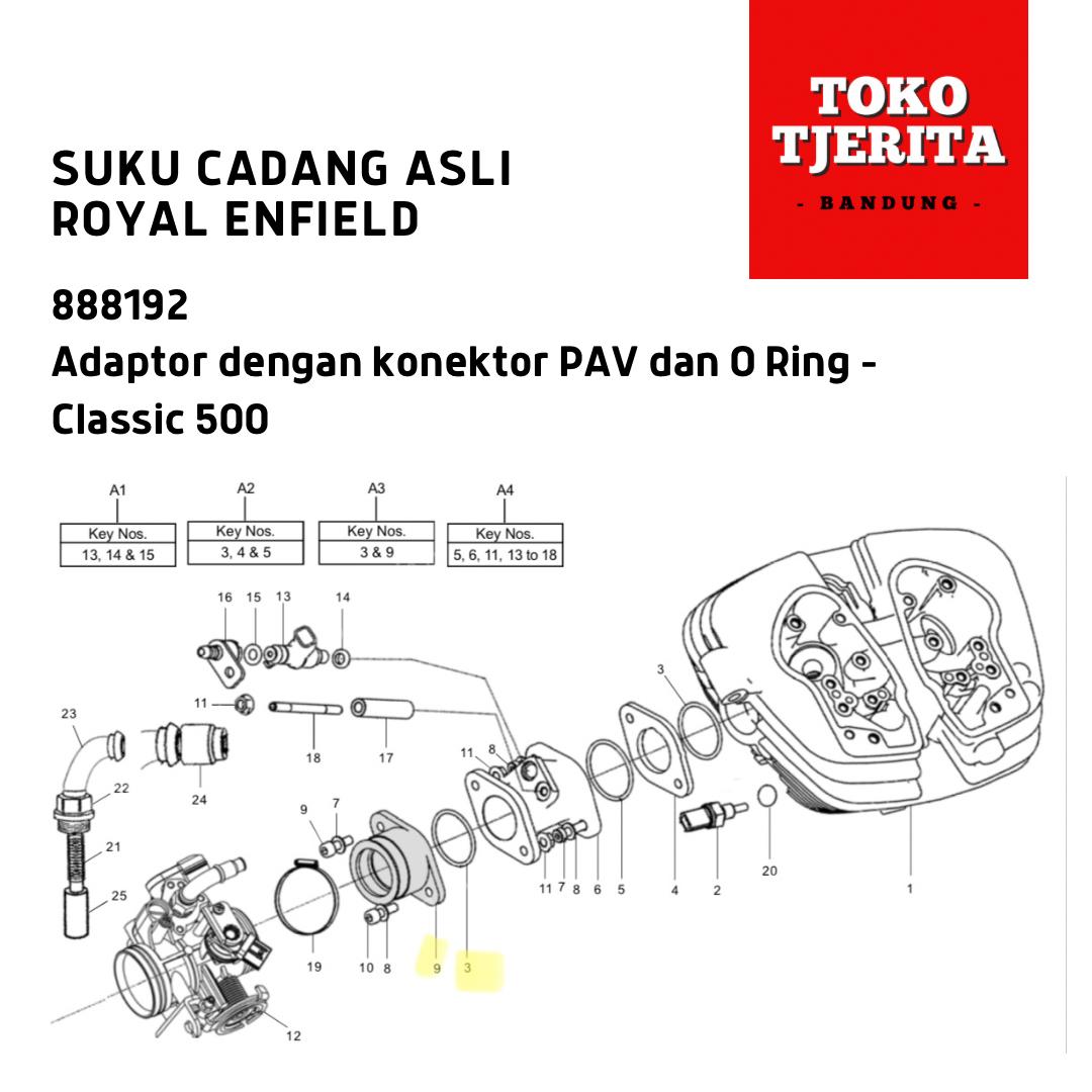 Adaptor Konektor PAV Classic 500 Karet Manipul 888192 Royal Enfield
