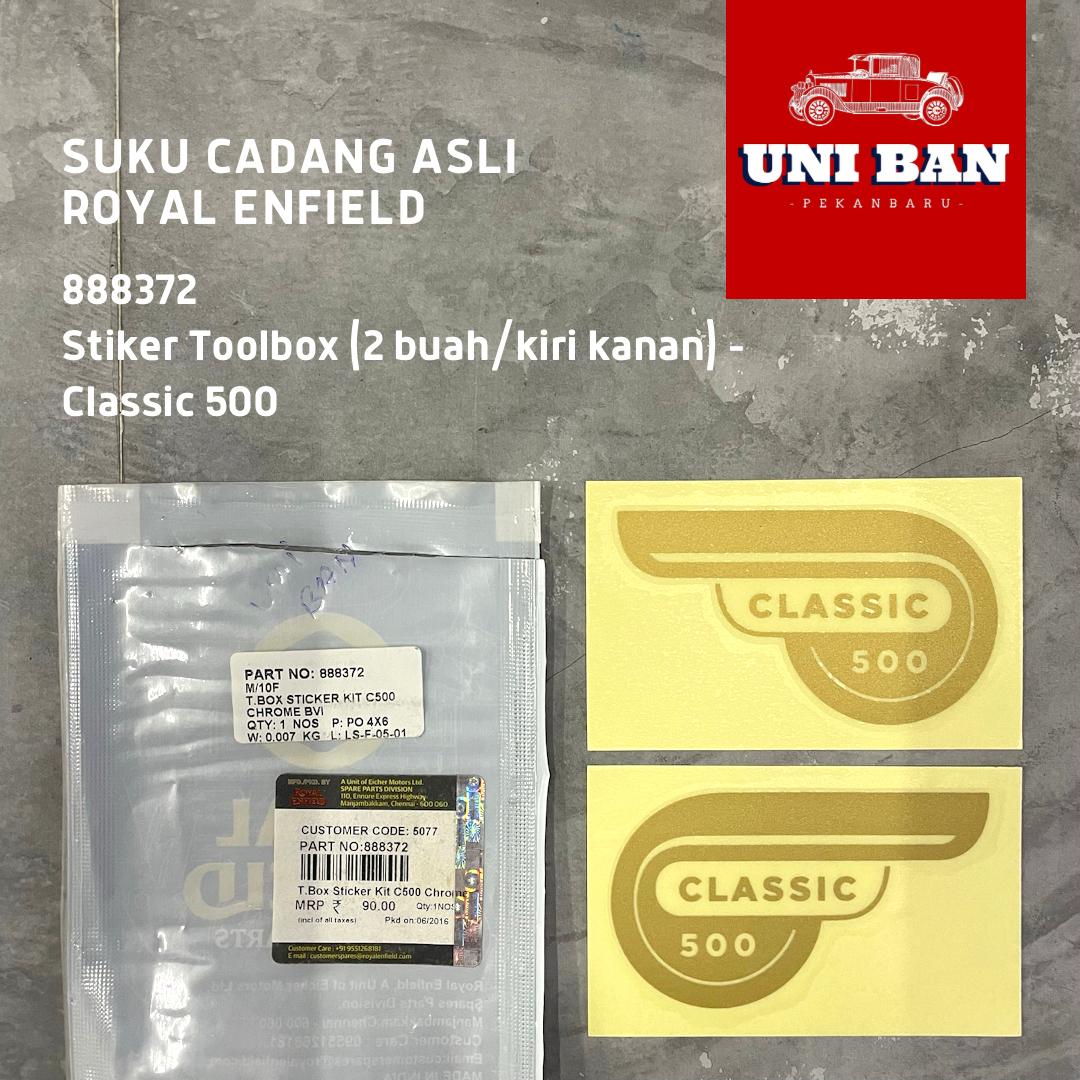Stiker Toolbox Classic 500 Emas 2 Lembar 888372 - Royal Enfield ASLI