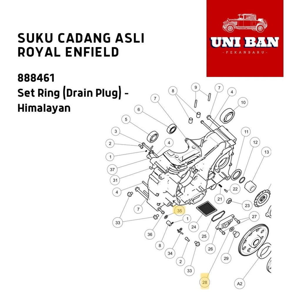 Set Ring (Drain Plug Washers) Himalayan 888461 - Royal Enfield ASLI