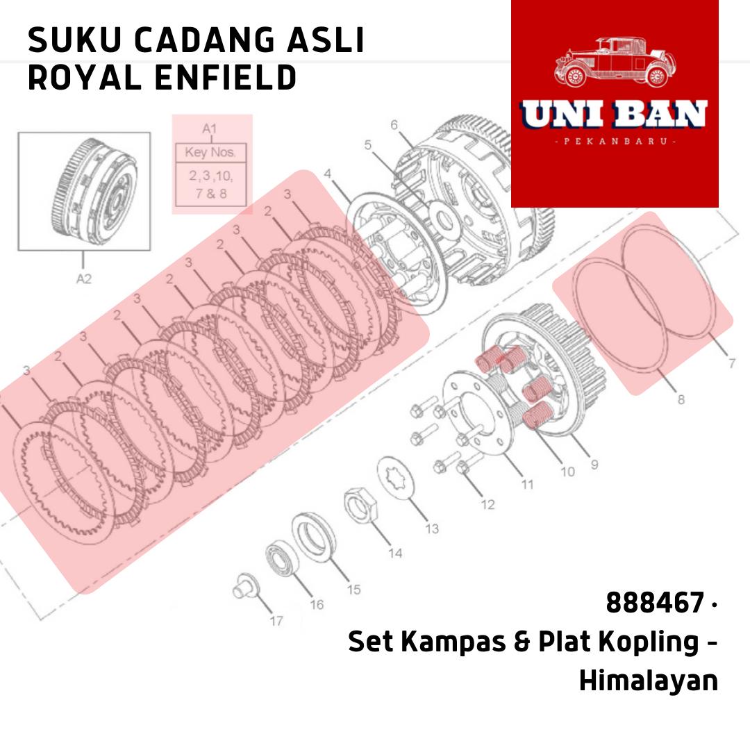 Kampas dan Plat Kopling Himalayan / 888467 - Royal Enfield ASLI