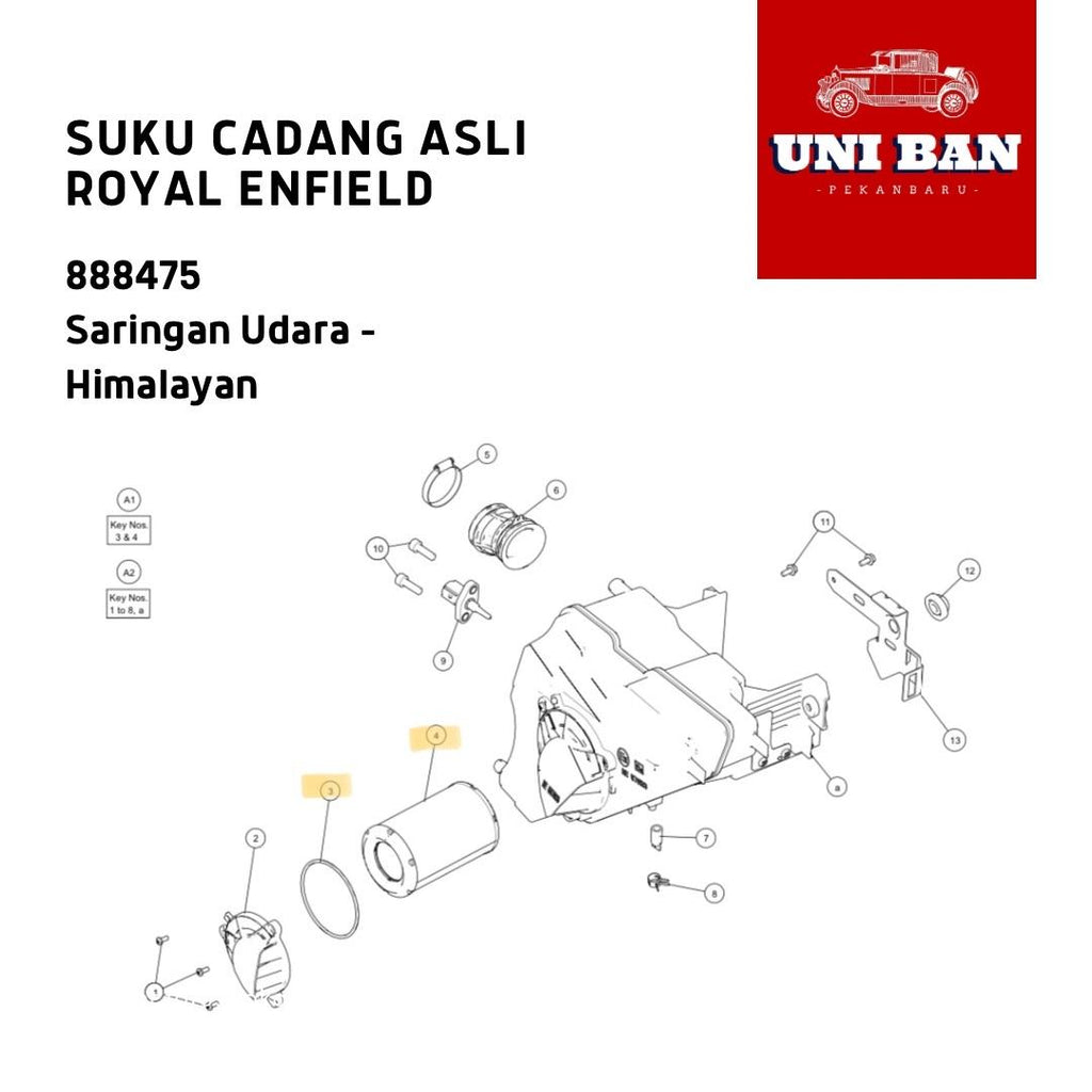 Saringan Udara Himalayan 888475 - Royal Enfield ASLI