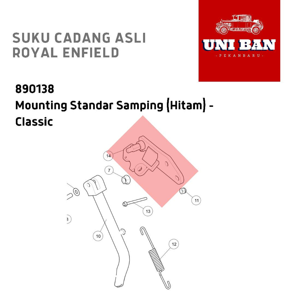 Mounting Standar Samping Hitam Classic 890138 - Royal Enfield ASLI