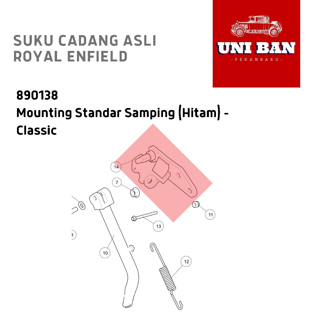 Mounting Standar Samping Hitam Classic 890138 - Royal Enfield ASLI
