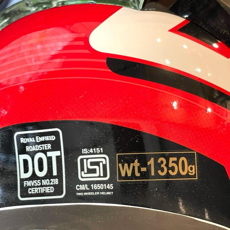 Helm Full Face Roadster 1901 Putih Merah Biru Kilap XL BESAR 62cm RRGHEA240660 - Royal Enfield ASLI